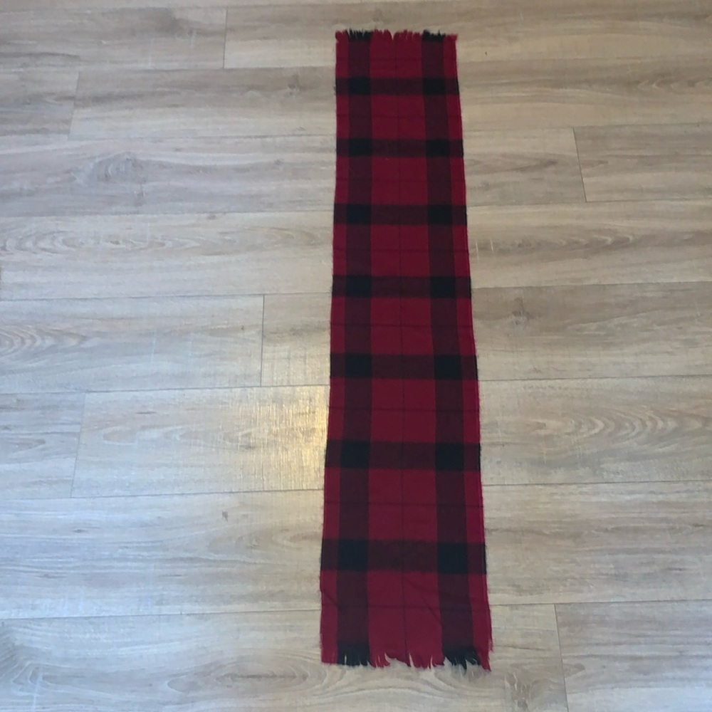 Alyssa vintage hot pink plaid fringe winter scarf